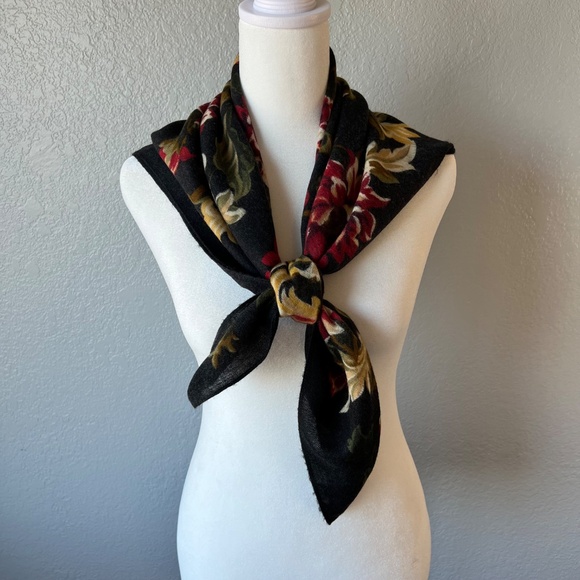ECHO Wool Square Floral Scarf - Picture 2 of 5